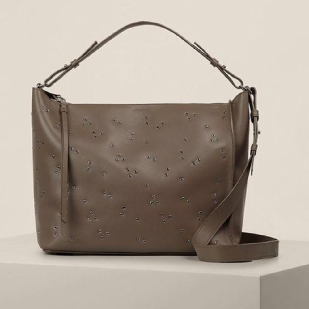🆕 ALL SAINTS studded leather crossbody bag +pouch